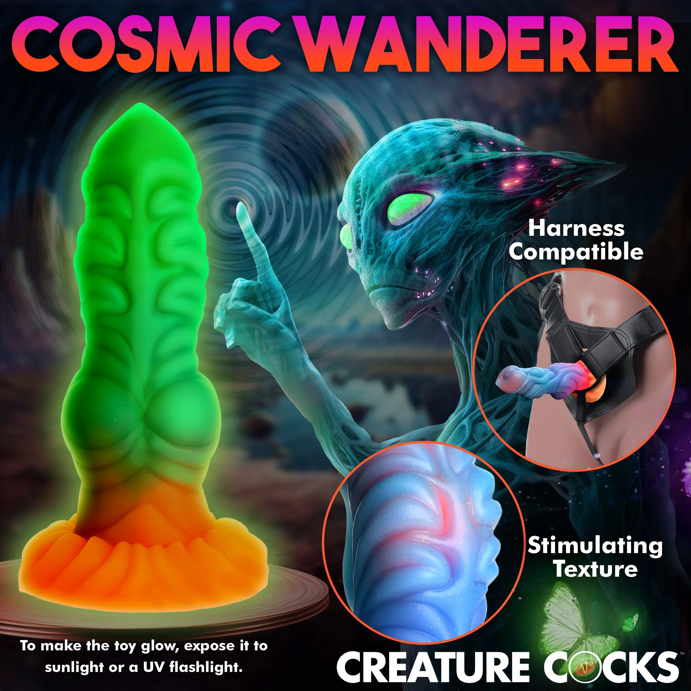 Alien Invader Glow In The Dark Dildo