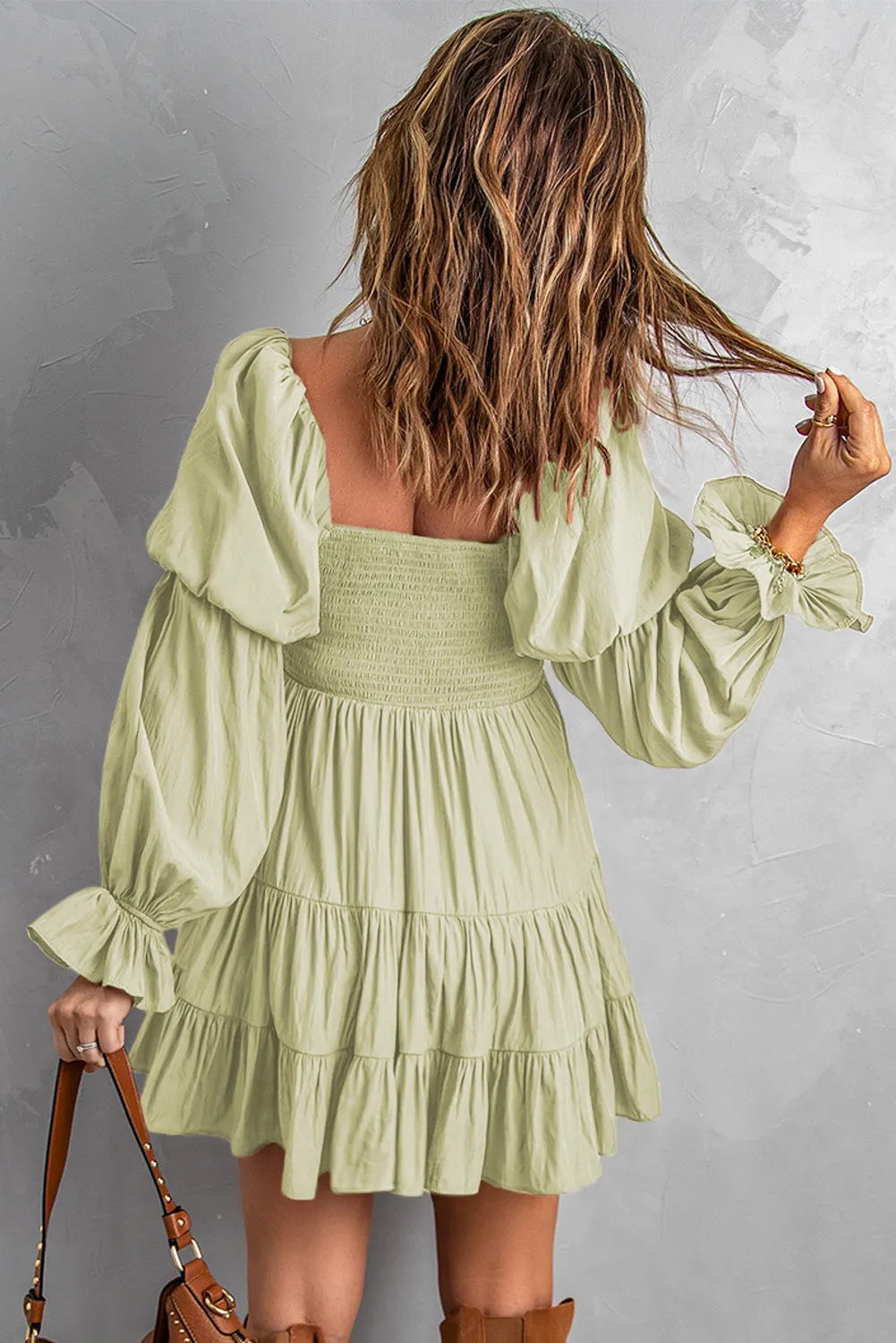 *APP EXCLUSIVE* Smocked Cold Shoulder Tiered Dress