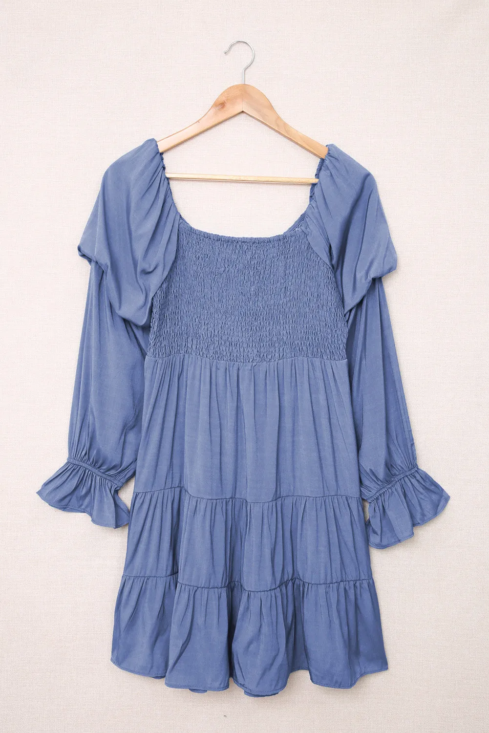 *APP EXCLUSIVE* Smocked Cold Shoulder Tiered Dress