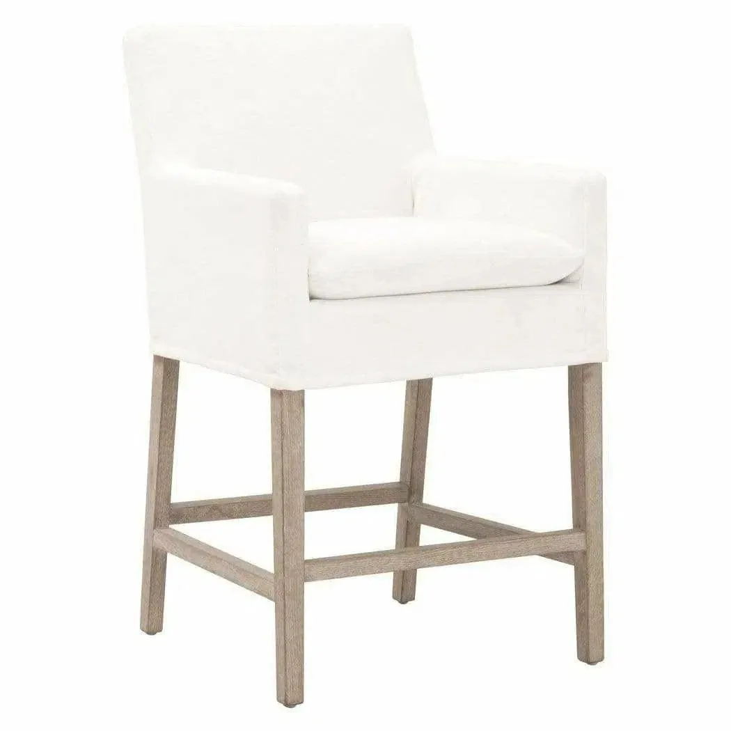 Drake Slipcover Counter Stool LiveSmart Peyton-Pearl