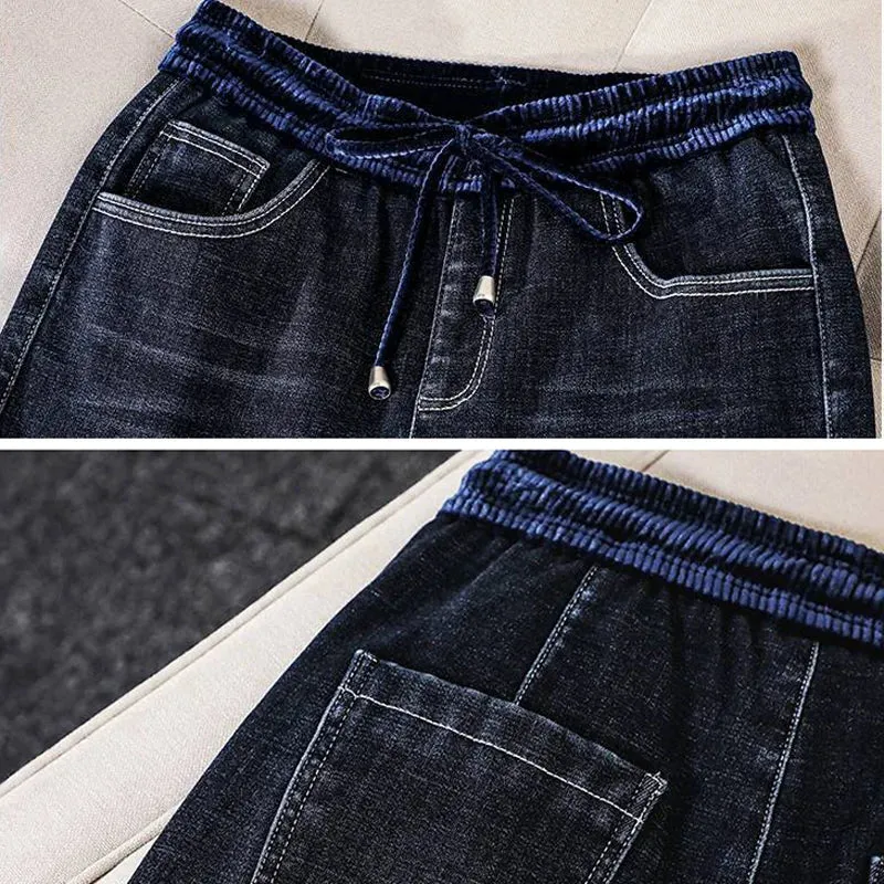 HIGH RISE LACE-UP JEANS