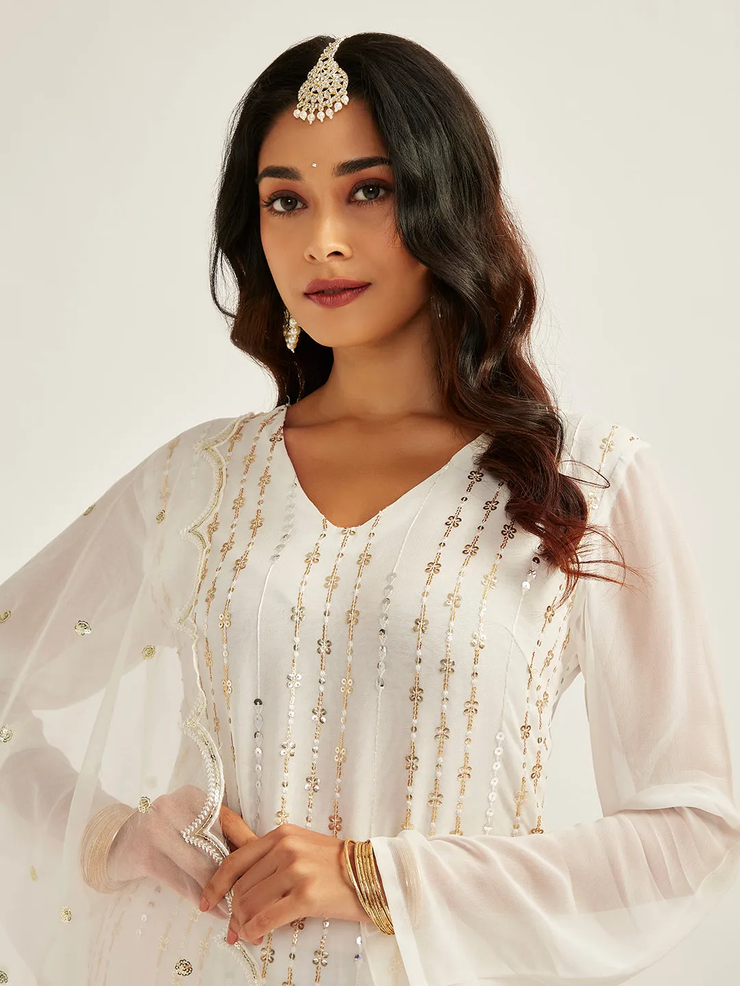 Jashvi Women's White Kurta Set
