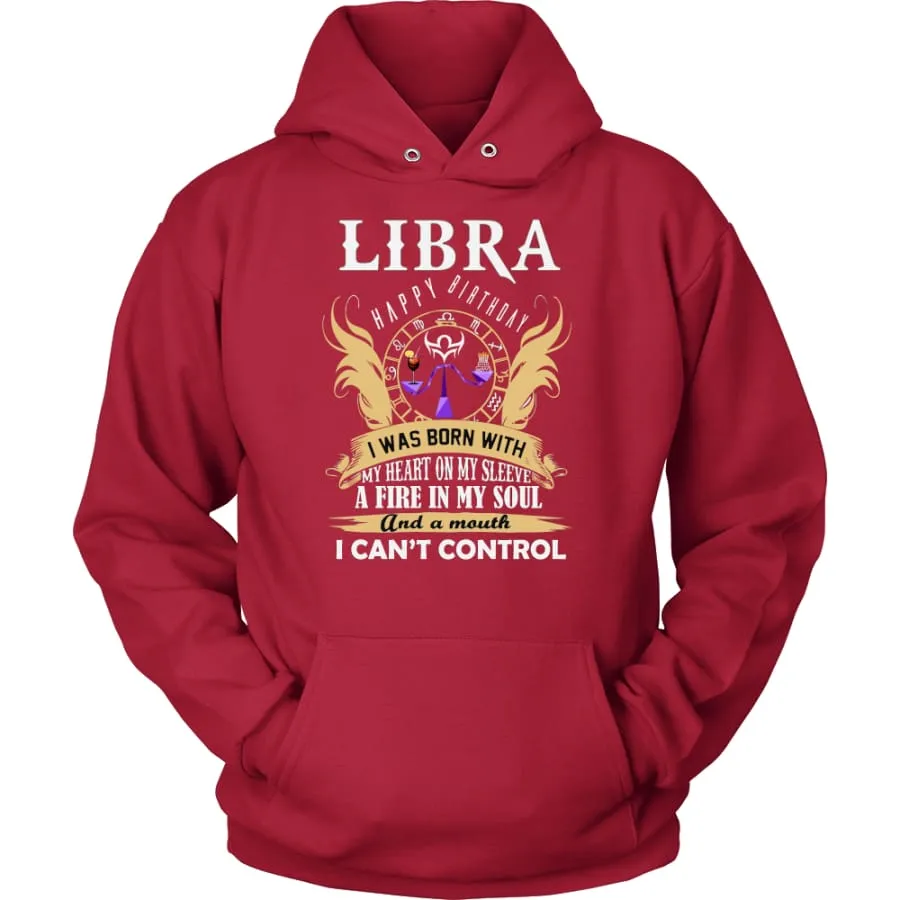Libra Hoodie "A Fire In My Soul" Mens Womens| Horoscope| Zodiac Libra Birthday Hoodie Pullover (10 Colors)