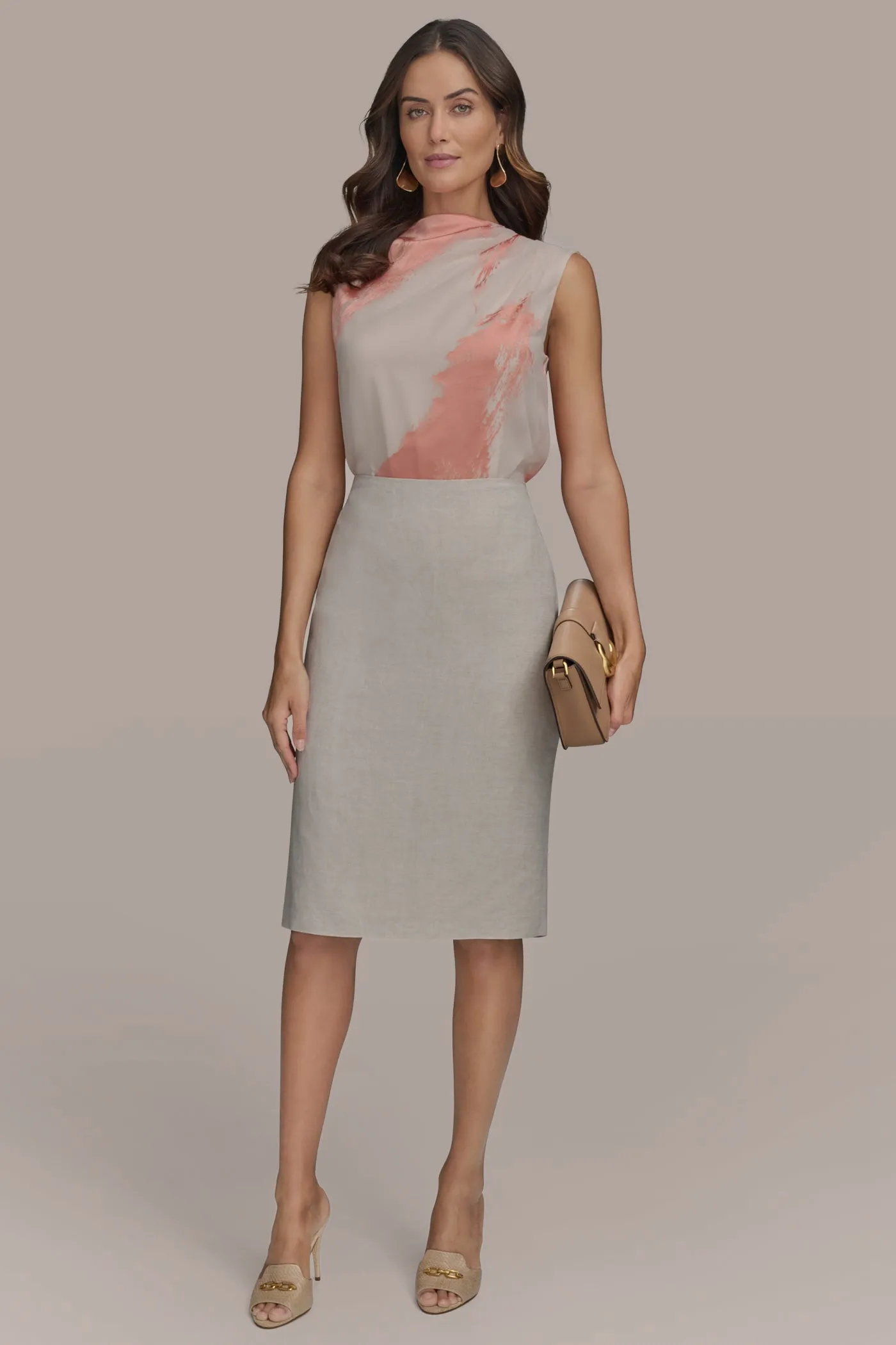 LINEN PENCIL SKIRT