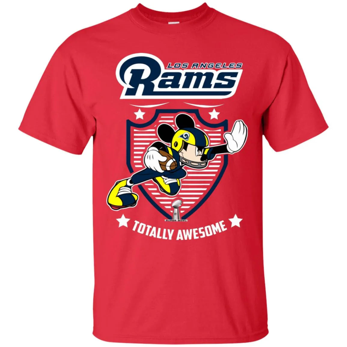 Nfl – Los Angeles Rams Totally Awesome Mickey Mouse Super Bowl 2019 Football Men Cotton T-Shirt