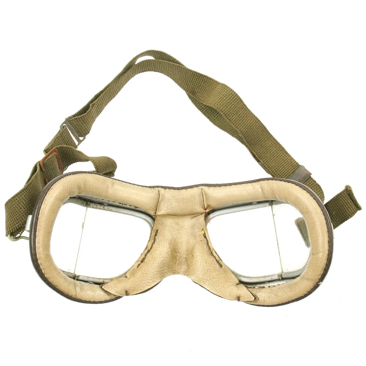 Original British WWII Named RAF Type C Leather Flying Helmet with Mk VIII Goggles