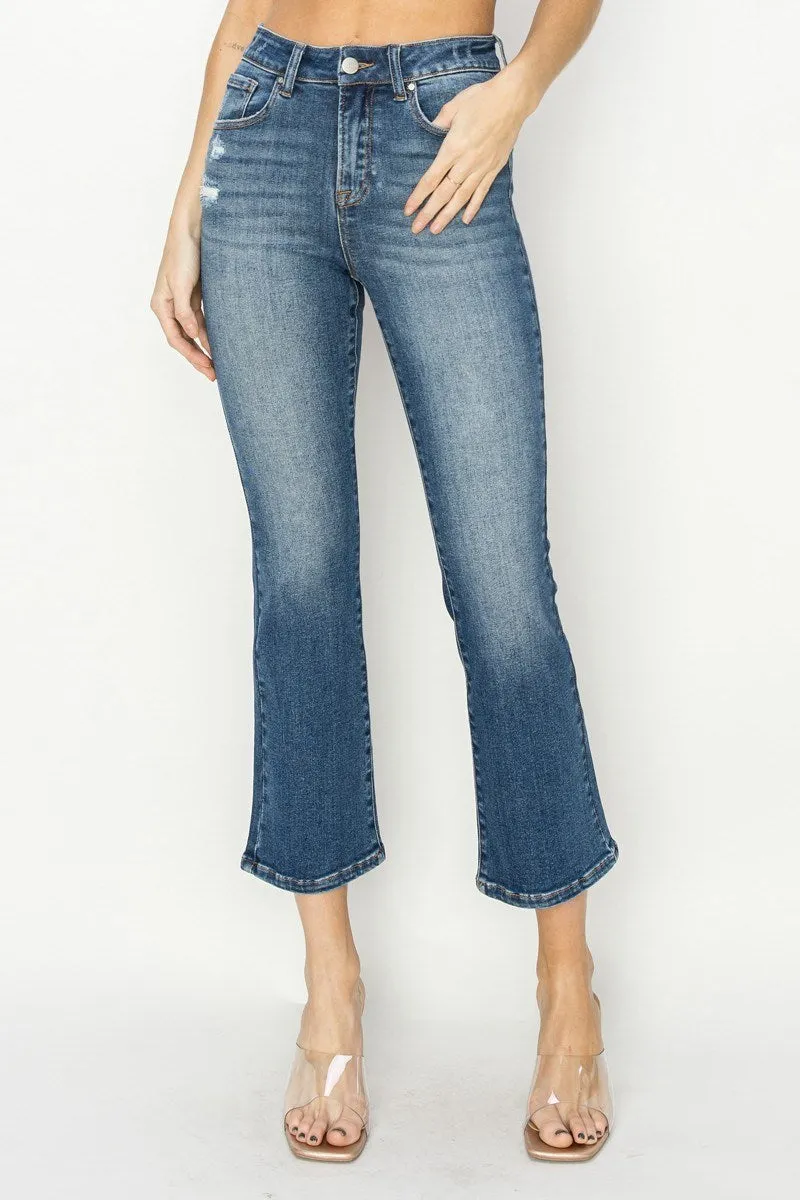 Risen Jeans - High Rise Distressed Ankle Straight Jeans - RDP5758