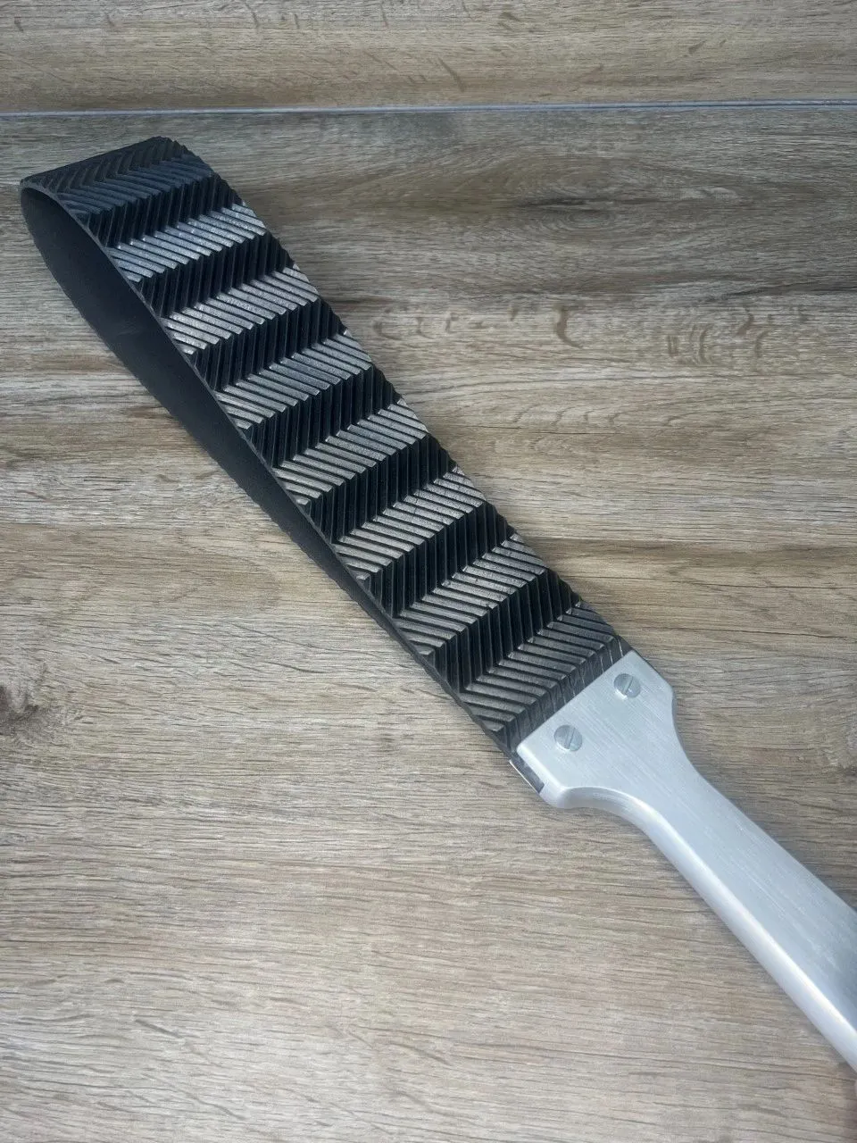 Serrated Tongue Ballistic Belt Slapper with Rubber Serrated Tread Pattern