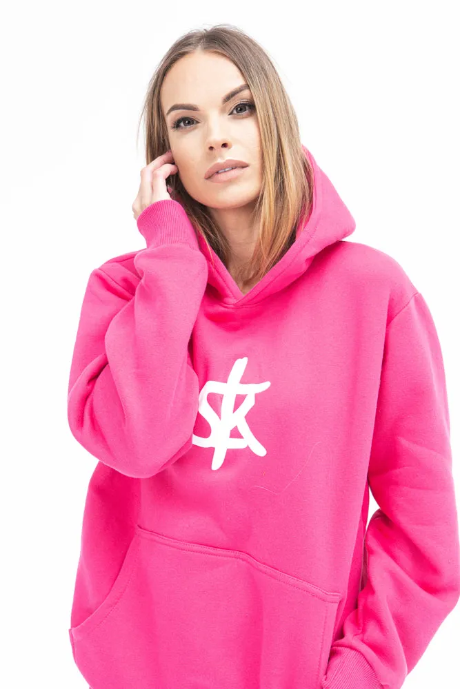 Sofa Killer warm pink women hoodie with white SK logo