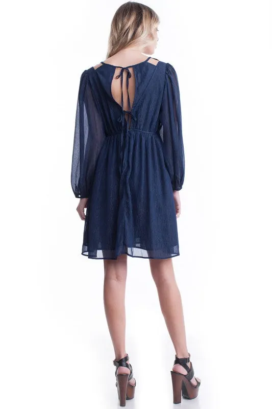 Sweetheart Baby Doll Dress (Navy Blue)